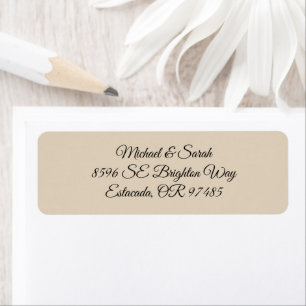 Elegant Warm Sand Retouradres Etiket