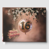 Elegant Warm Terracotta Bloom Sweet 16 Birthday Gastenboek (Voorkant)