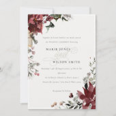 Elegant Warm Winter Festive Foliage Wedding Invite Bedankkaart (Voorkant)