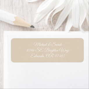 Elegant Warm Zand Retouradres Etiket