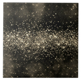 Elegant warme grijze monochrome faux glitter tegeltje