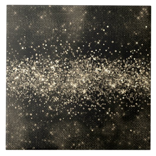 Elegant warme grijze monochrome faux glitter tegeltje (Voorkant)