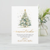 Elegant Warmste Wensen Script Tree Non Photo Feestdagenkaart (Staand voorkant)