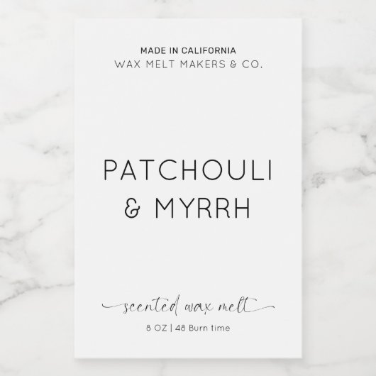 Elegant wasemelt Verpakking Minimale rechthoek Eti Voedselcontainer Etiket (Enkel label)