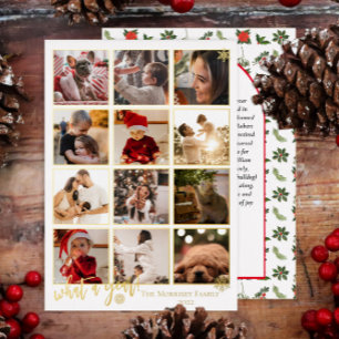 Elegant wat een 12 jaar durend bericht over foto-s folie feestdagenkaart