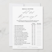 Elegant Wat zei de Groom Say Game Kaart (Voorkant)