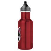 Elegant Water Bottle with Black & White Cat Sticke Waterfles (Rechts)