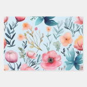Elegant Water Color Flower Gift Wrapping Paper (Voorkant 2)