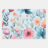 Elegant Water Color Flower Gift Wrapping Paper (Voorkant)