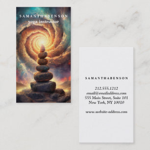 Elegant Water Color Logo Zen Yoga Healing Health B Visitekaartje