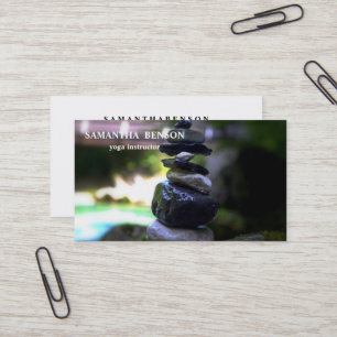 Elegant Water Color Logo Zen Yoga Healing Health Visitekaartje