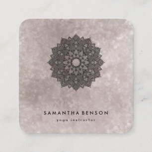 Elegant Water Color Lotus Flower Logo Yoga Square Vierkante Visitekaartje