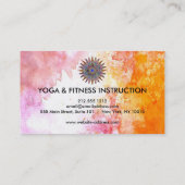 Elegant Water Color Lotus Flower Logo Yoga Visitekaartje (Achterkant)