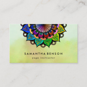 Elegant Water Color Lotus Flower Logo Yoga Visitekaartje