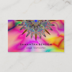 Elegant Water Color Lotus Flower Logo Yoga Visitekaartje