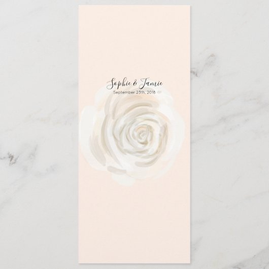 Elegant Water Color Rozen Wedding Menu Kaart (Achterkant)