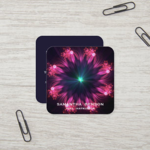 Elegant Water Kleur Lotus Bloem Logo Yoga Bedrijf Vierkante Visitekaartje