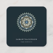 Elegant water Kleur Lotus Flower Logo Vierkante Visitekaartje (Voorkant)