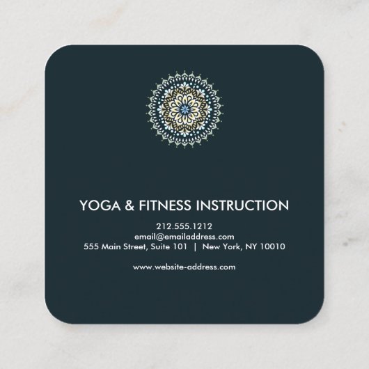 Elegant water Kleur Lotus Flower Logo Vierkante Visitekaartje (Achterkant)