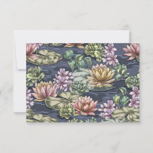 Elegant Water Lily Pond Funeral Hartelijk dank Bedankkaart (Achterkant)