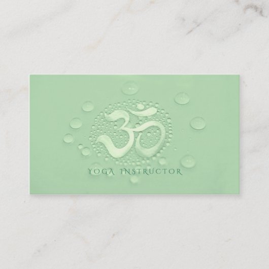 Elegant water valt met OM-symbool YOGA-instructie Visitekaartje (Voorkant)