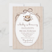 Elegant Watercolor a baby is brewing coffee brawn  Kaart (Voorkant)