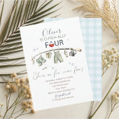 Elegant Watercolor A  little fisherman 4Invitation Kaart