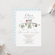 Elegant Watercolor A  little fisherman one birthda