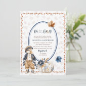 Elegant Watercolor A  little pumpkin oh boy  Baby  Kaart (Staand voorkant)