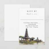 Elegant Watercolor Bali Wedding RSVP Kaartje (Voorkant / Achterkant)
