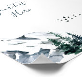 Elegant watercolor bergen bos landschap poster (Hoek)