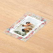 Elegant Watercolor Berries Merry Christmas Card Acryl Uitnodigingen (Laagn)