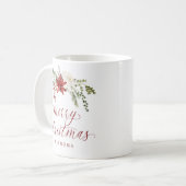 Elegant Watercolor Berries Photo Merry Christmas Koffiemok (Voorkant links)