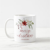 Elegant Watercolor Berries Photo Merry Christmas Koffiemok (Links)