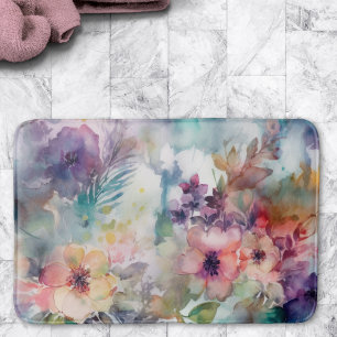 Elegant Watercolor Bloemen Patroon Badmat
