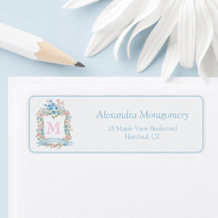 Elegant Watercolor Bloemen Retouradres Label