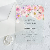 Elegant Watercolor Bloom Wedding Acryl Uitnodigingen