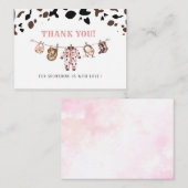 Elegant Watercolor Blue Bow ribbon  Baby shower No Notitiekaartje (Voorkant / Achterkant)