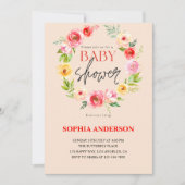 Elegant Watercolor Blush Floral Baby Shower        Kaart (Voorkant)