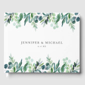 Elegant Watercolor Botanical Greenery Wedding Gastenboek (Voorkant)
