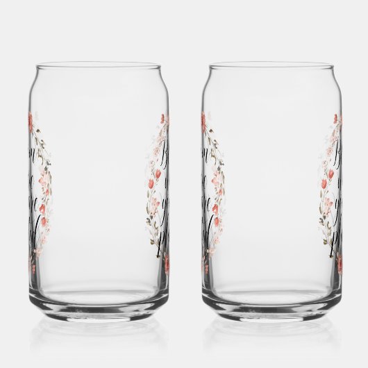 Elegant Watercolor Botanical Message Blikvorm Glas (Rechts)