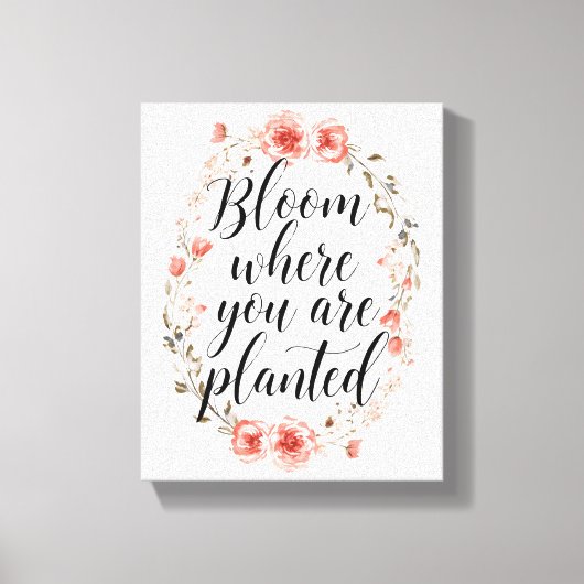 Elegant Watercolor Botanical Message Canvas Afdruk (Voorkant)