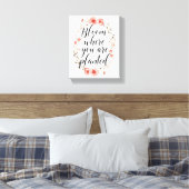 Elegant Watercolor Botanical Message Canvas Afdruk (Insitu (Slaapkamer))
