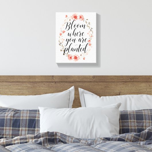 Elegant Watercolor Botanical Message Canvas Afdruk (Insitu (Slaapkamer))