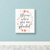 Elegant Watercolor Botanical Message Canvas Afdruk (Insitu (Houten vloer))