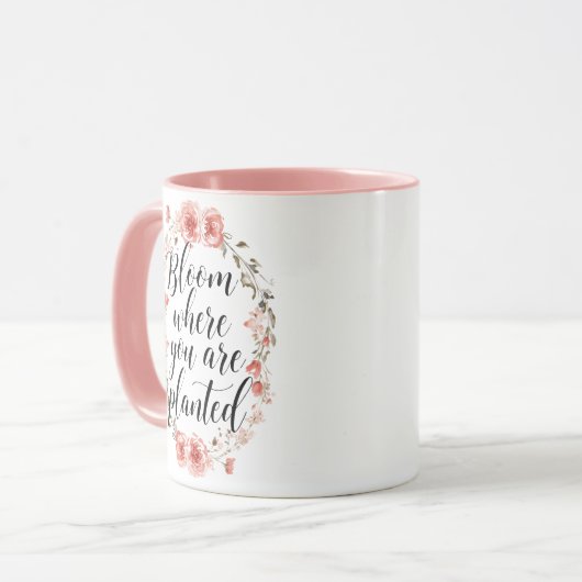 Elegant Watercolor Botanical Message Mok (Voorkant links)