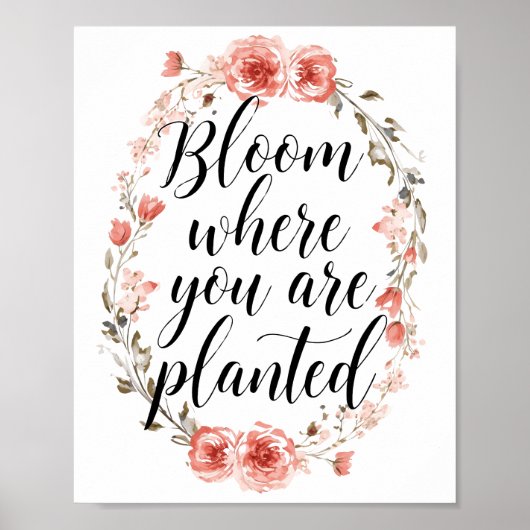 Elegant Watercolor Botanical Message Poster (Voorkant)