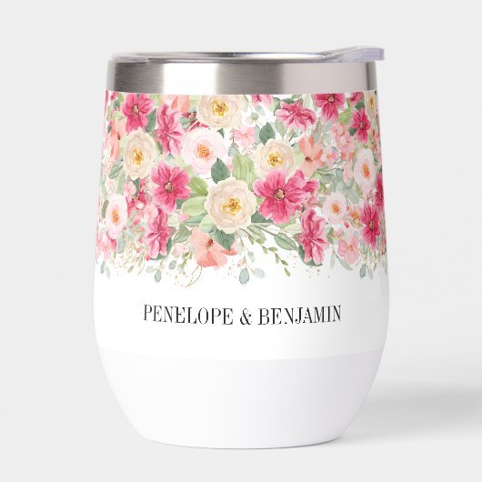 Elegant Watercolor Bright Pink Floral Wedding (Links)