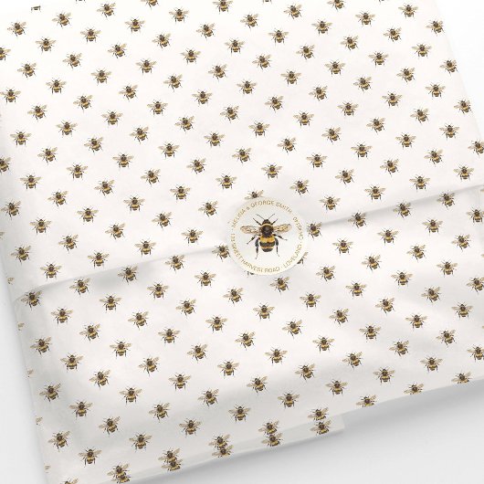 Elegant Watercolor Bumblebee Pattern Tissuepapier