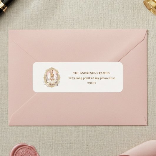 Elegant Watercolor Bunny  Etiket